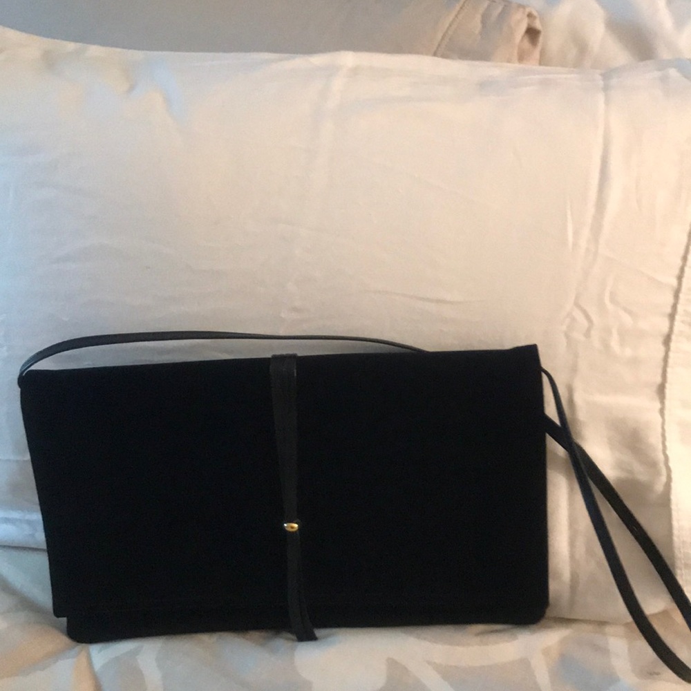Erik black suede purse